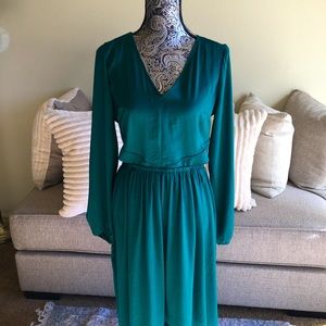 Express Emerald High Low Long Sleeve Dress